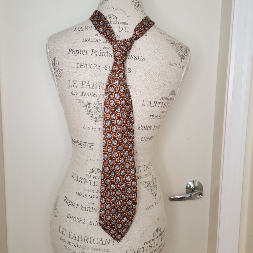 Vintage Silk Tie Brown & Blue